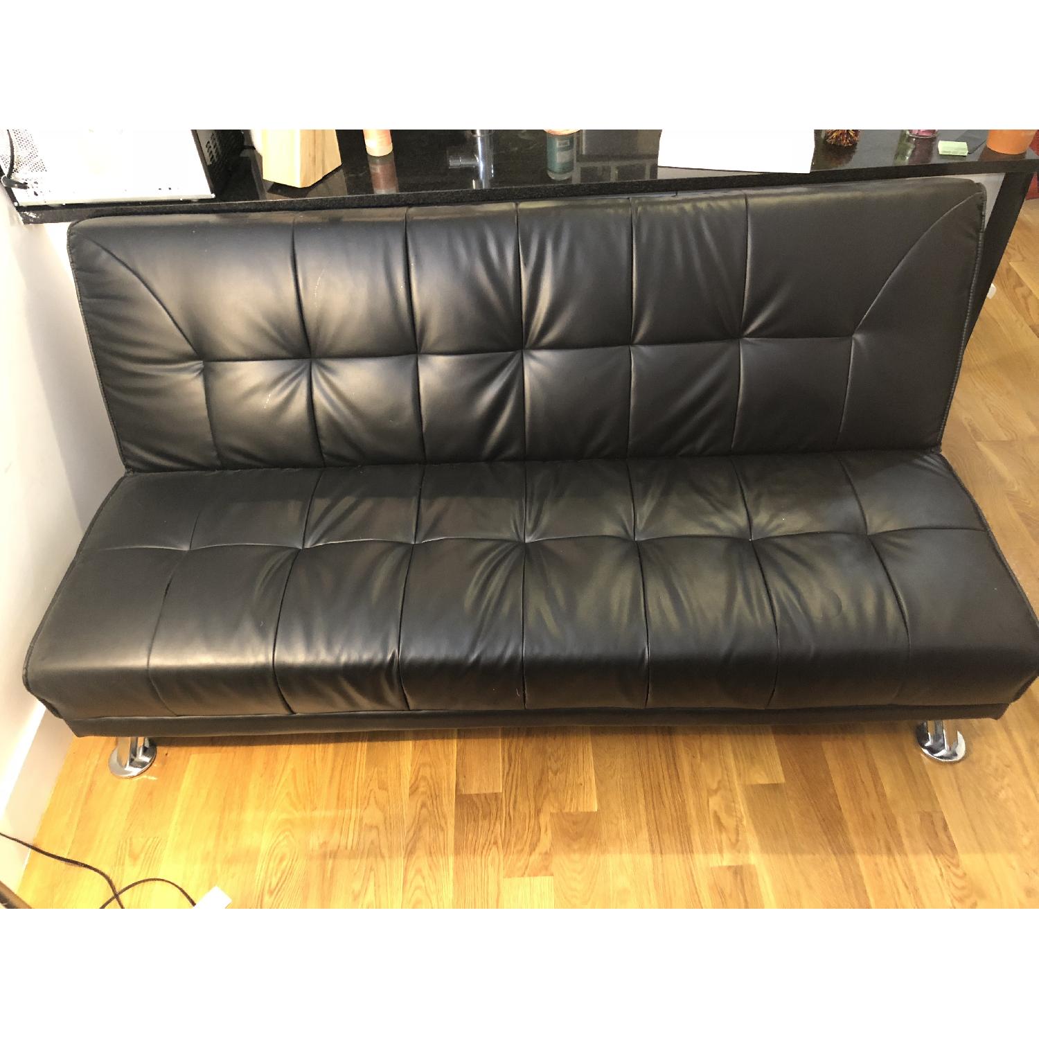 Ikea Modern Leather Convertible Sleeper Sofa - image-1