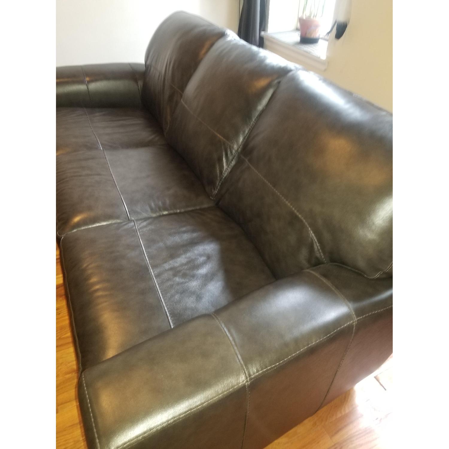 Raymour & Flanigan Ryden Leather Sofa + Chair & Ottoman AptDeco