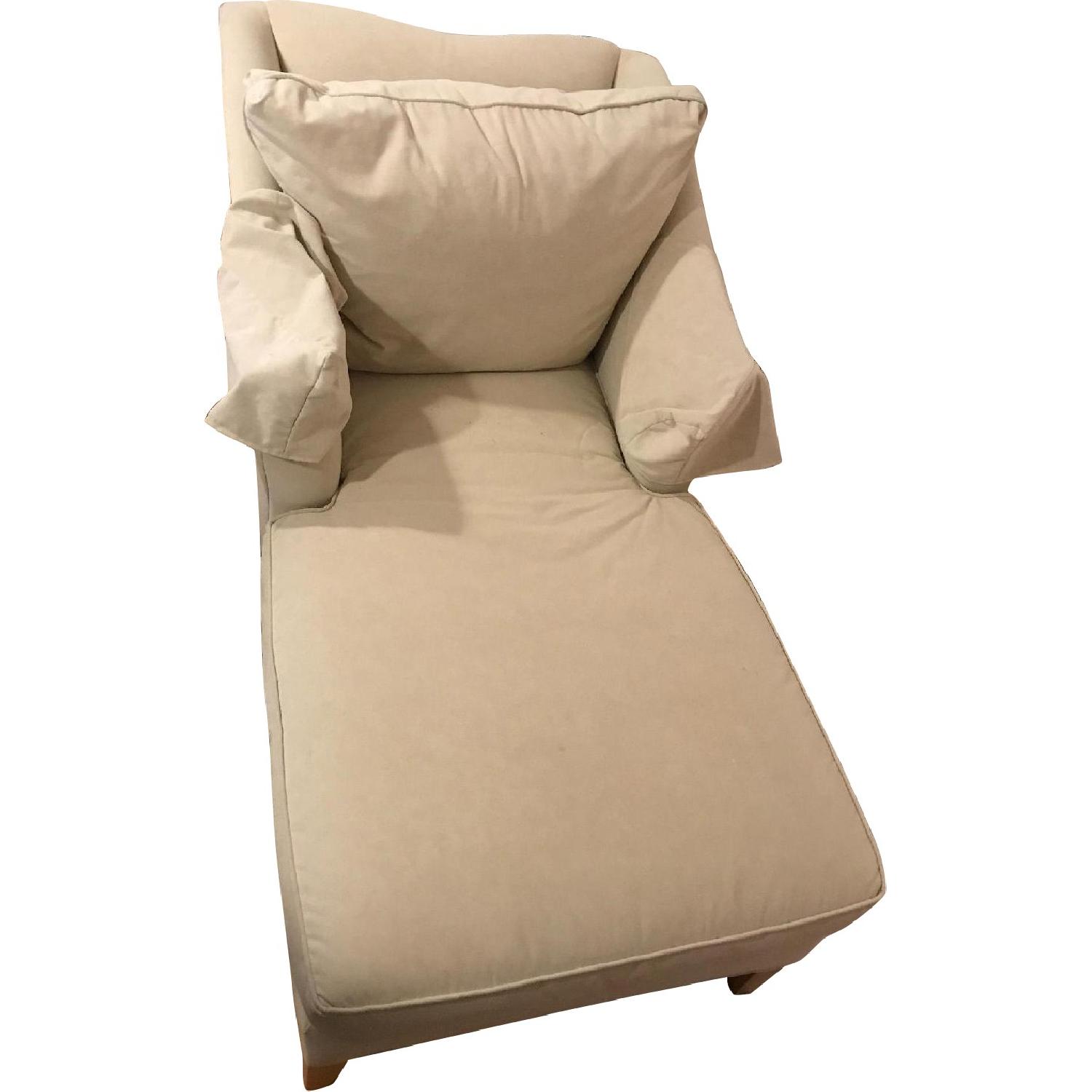 Ethan Allen Suede Chaise Lounge AptDeco