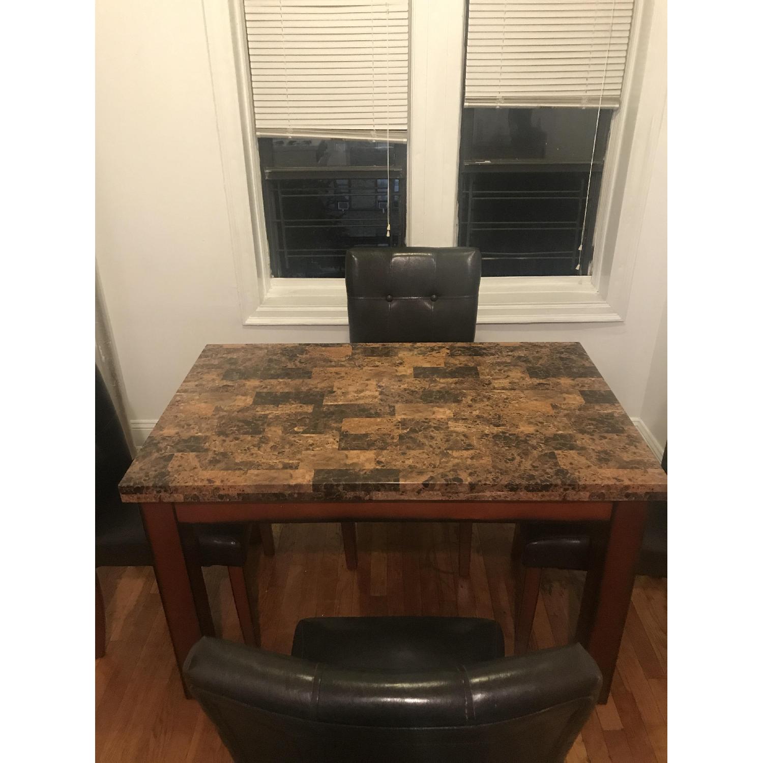 Faux Marble 5 Piece Dining Set - image-1