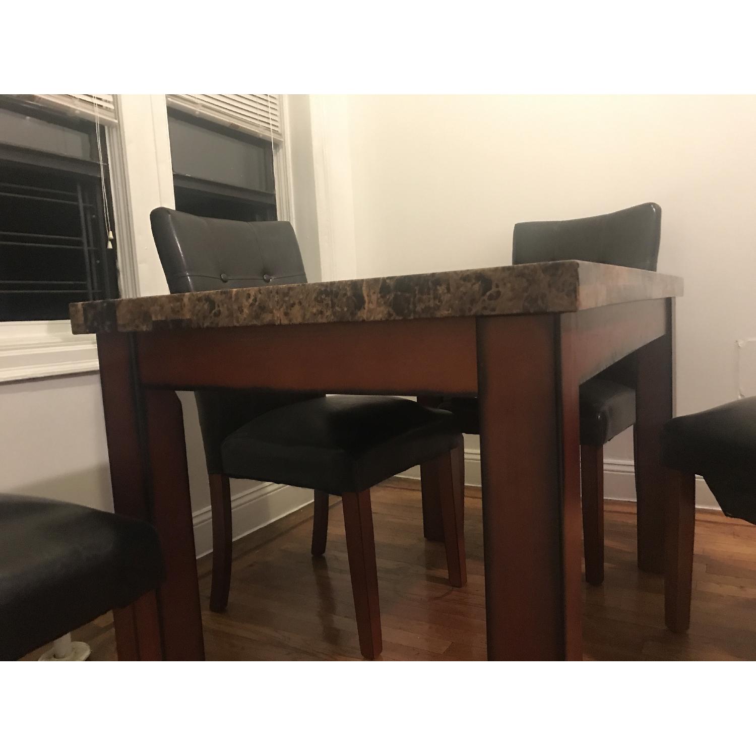Faux Marble 5 Piece Dining Set - image-2