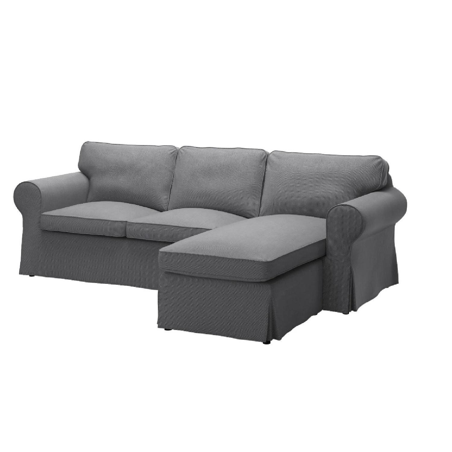 Ikea Ektorp Sectional Sofa in Nordvalla Dark Gray AptDeco