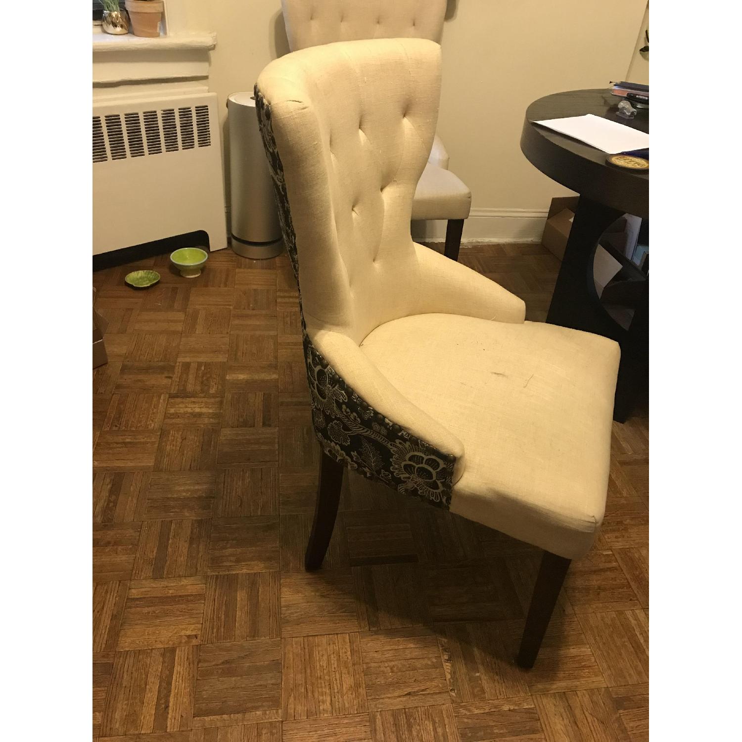 World Market Floral Linen Dining Chairs - image-1