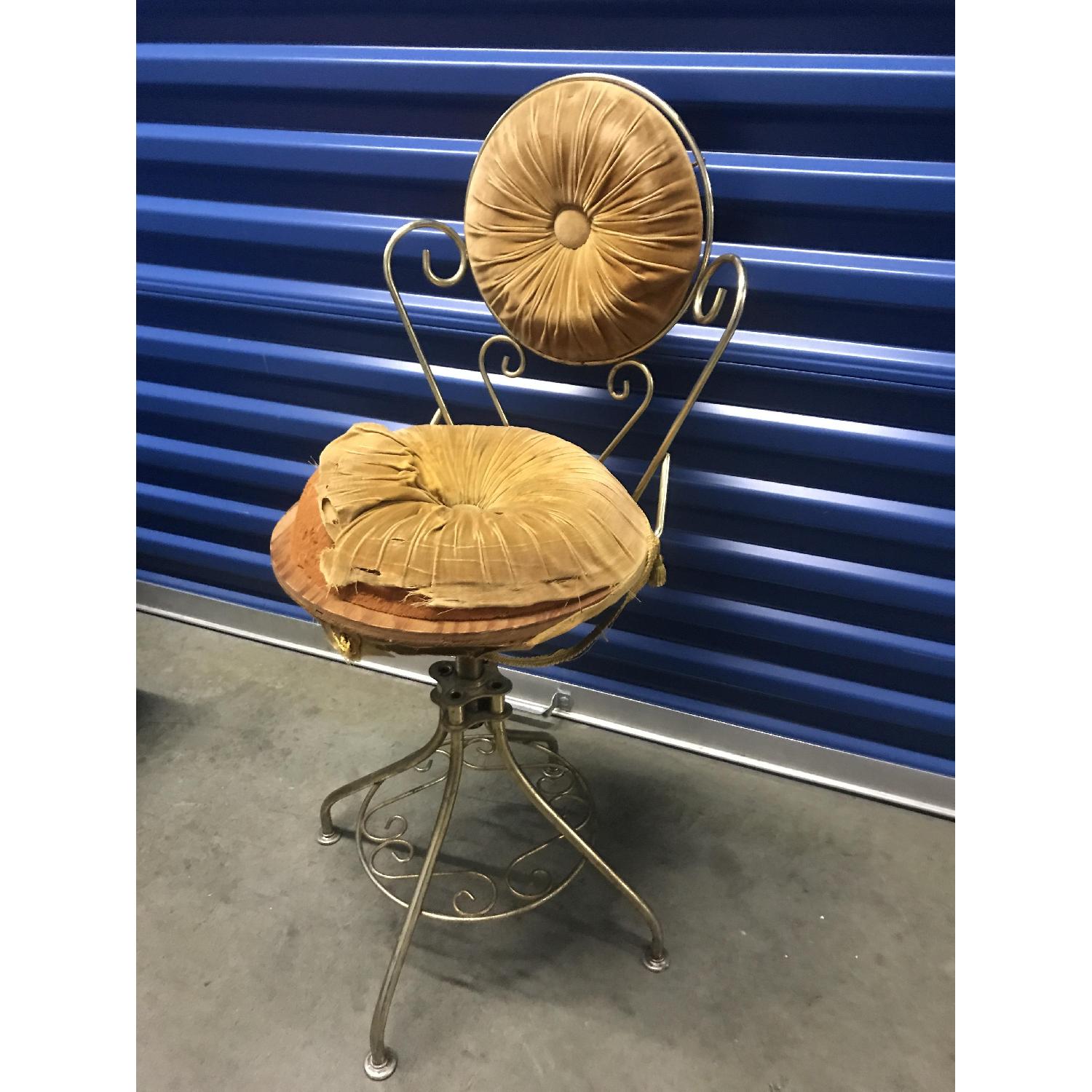 Vintage Brass Hollywood Regency Vanity Chair AptDeco