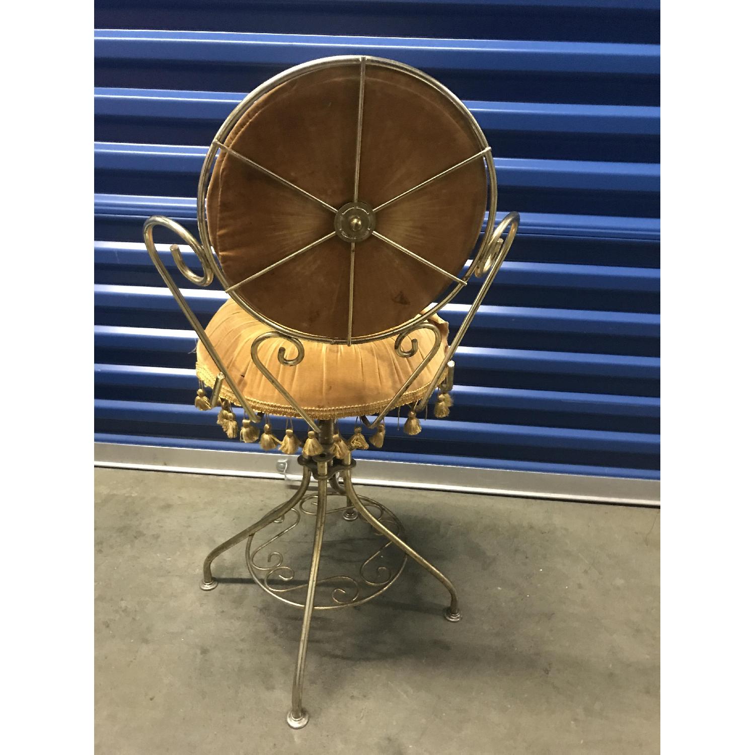 Vintage Brass Hollywood Regency Vanity Chair AptDeco