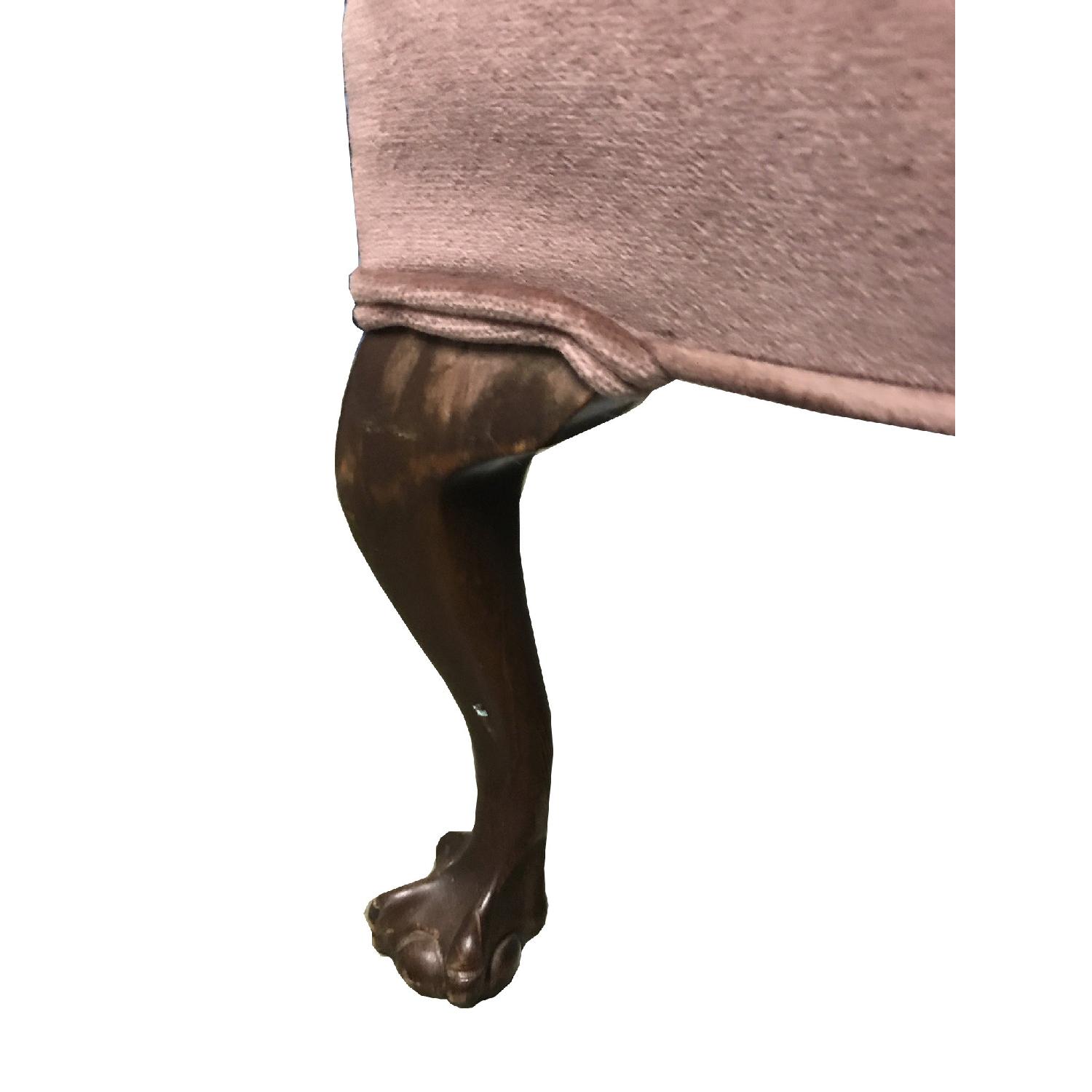 Vintage Wingback Chair w/ Wood Claw Feet - image-3