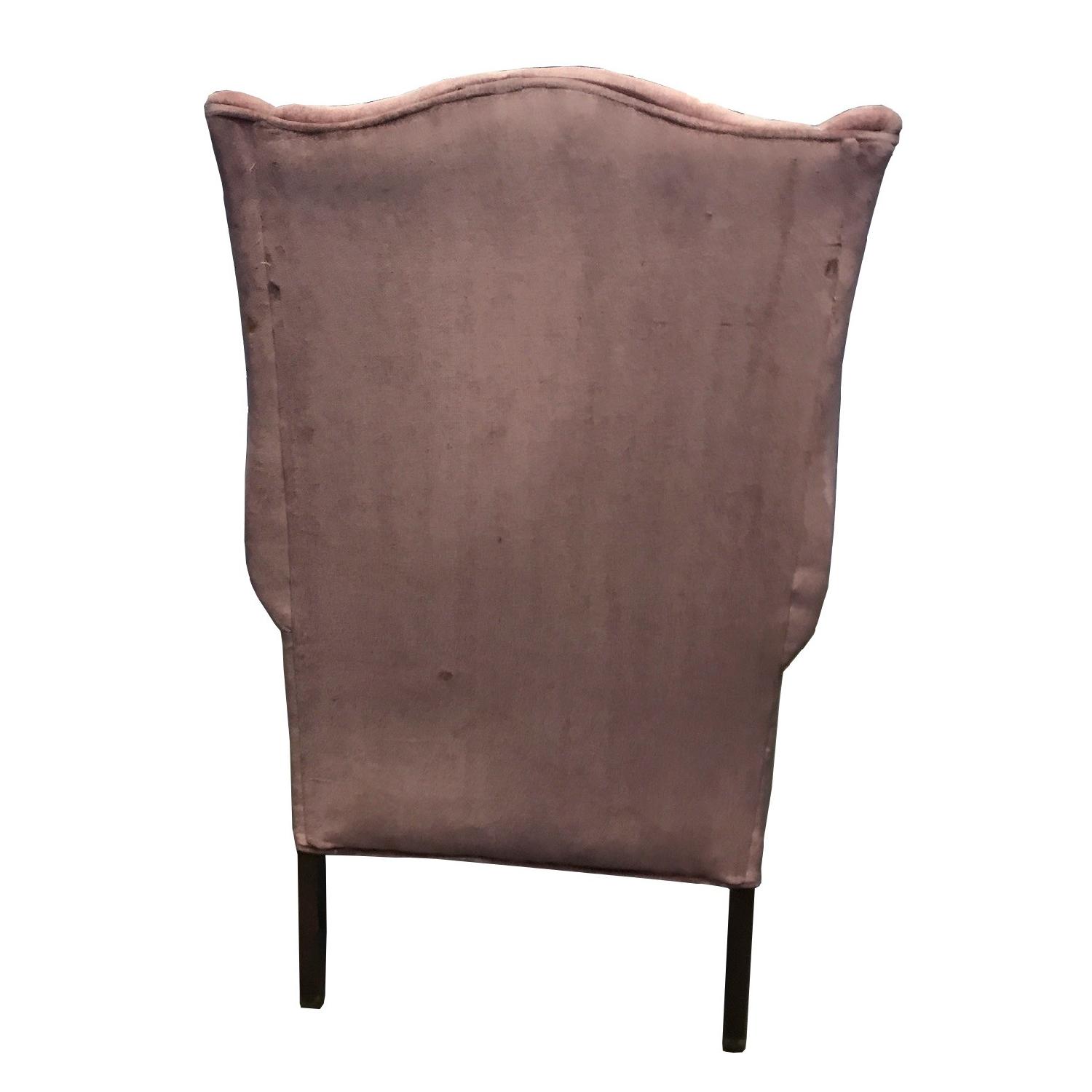 Vintage Wingback Chair w/ Wood Claw Feet - image-4