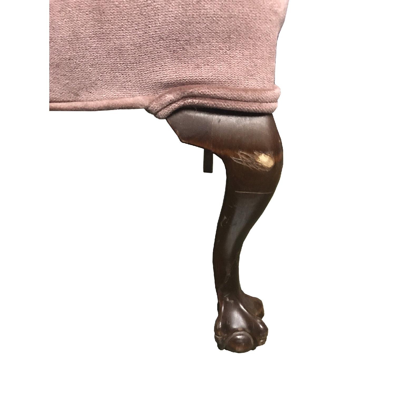 Vintage Wingback Chair w/ Wood Claw Feet - image-7