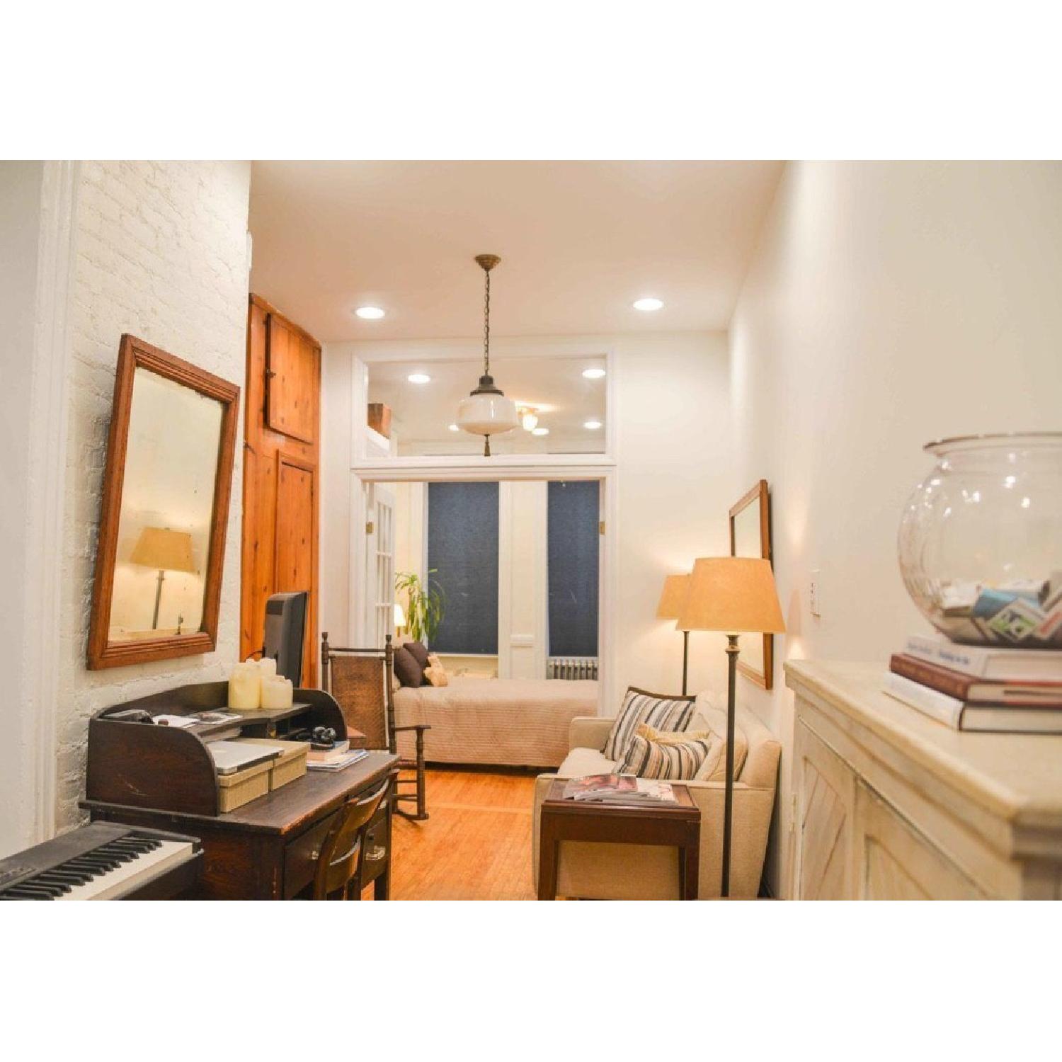 Antique Mirror w/ Wooden Frame - image-1