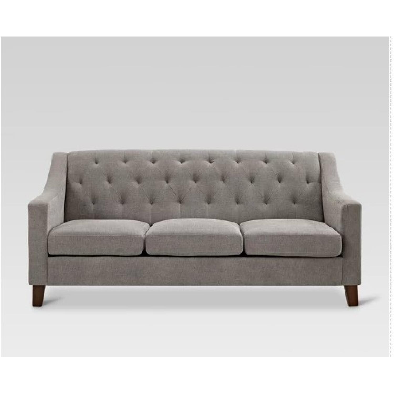 Target Felton Grey Tufted Sofa - image-0