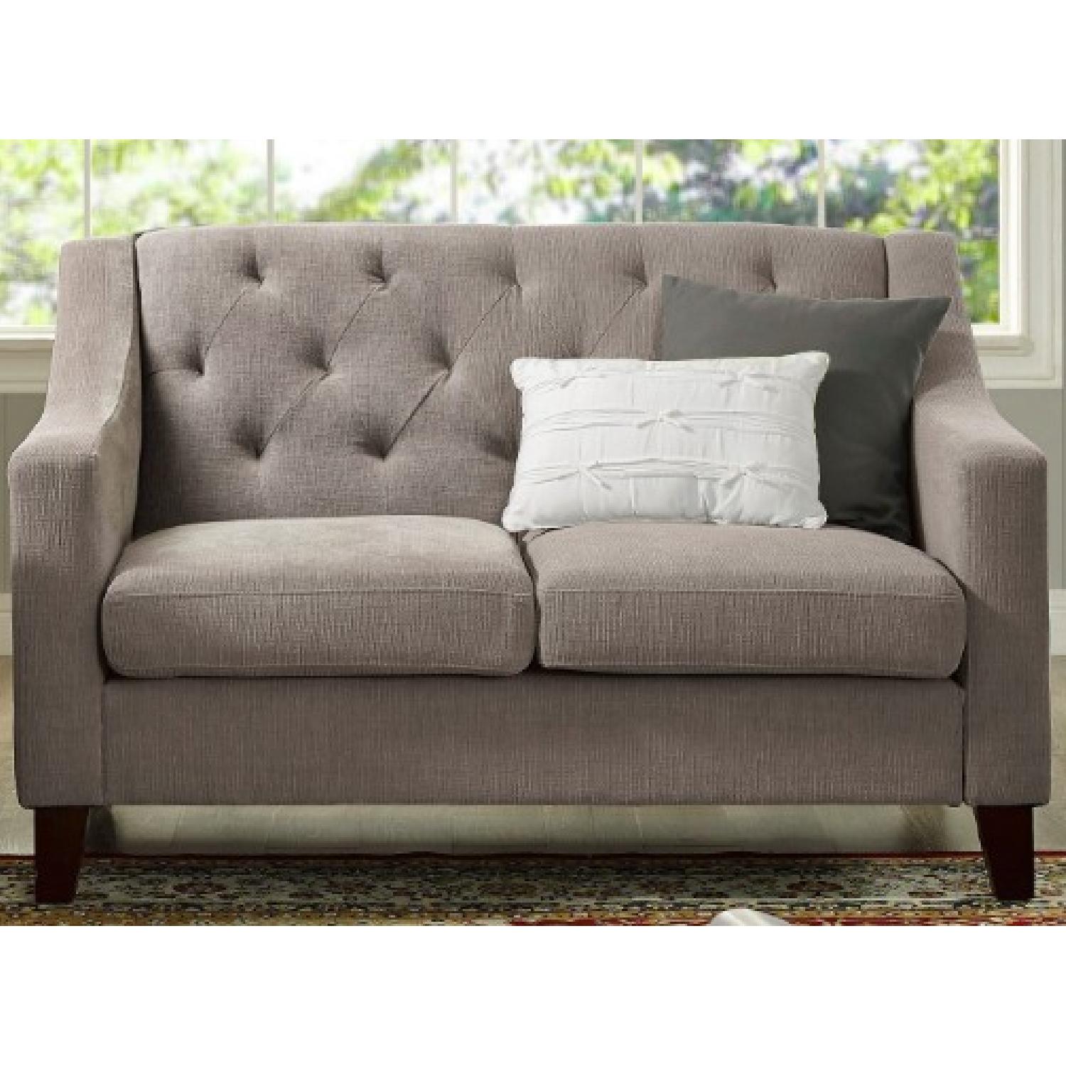 Target Felton Grey Tufted Loveseat - image-2