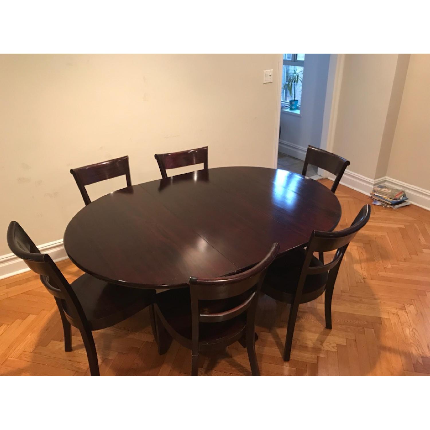 Crate & Barrel Avalon Expandable Dining Table w/ 6 Chairs - image-1