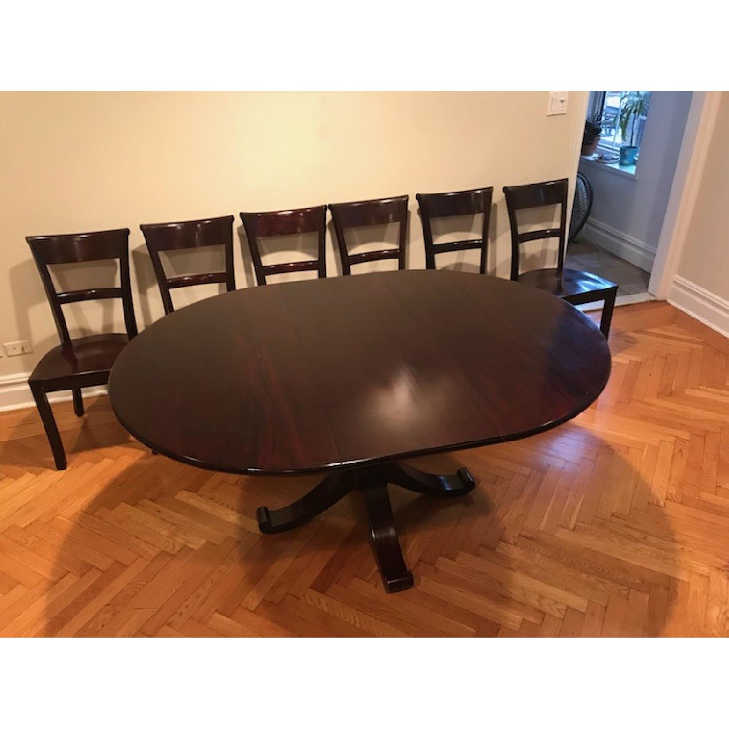 Crate & Barrel Avalon Expandable Dining Table w/ 6 Chairs - image-2