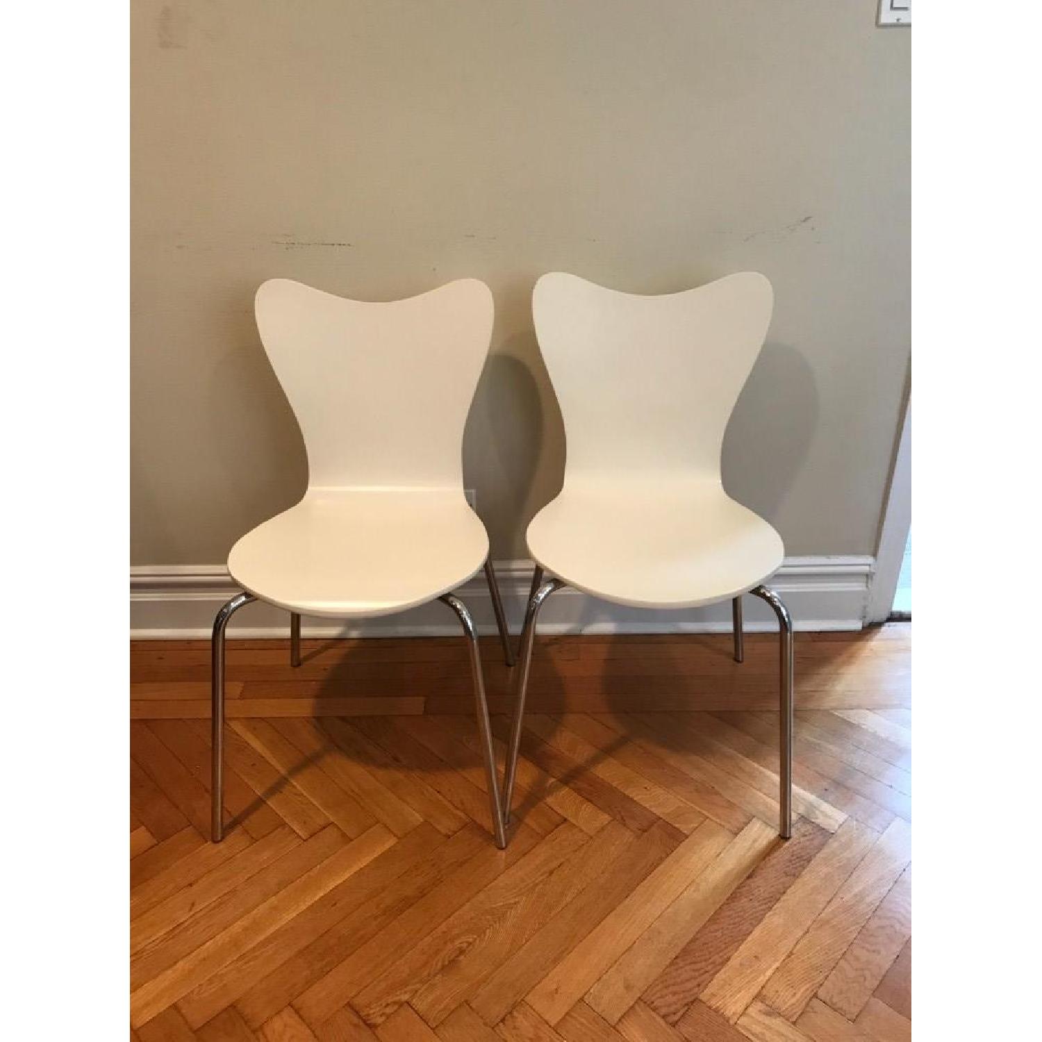 West Elm Tripod Table w/ 2 Scoop Back Chairs - image-3