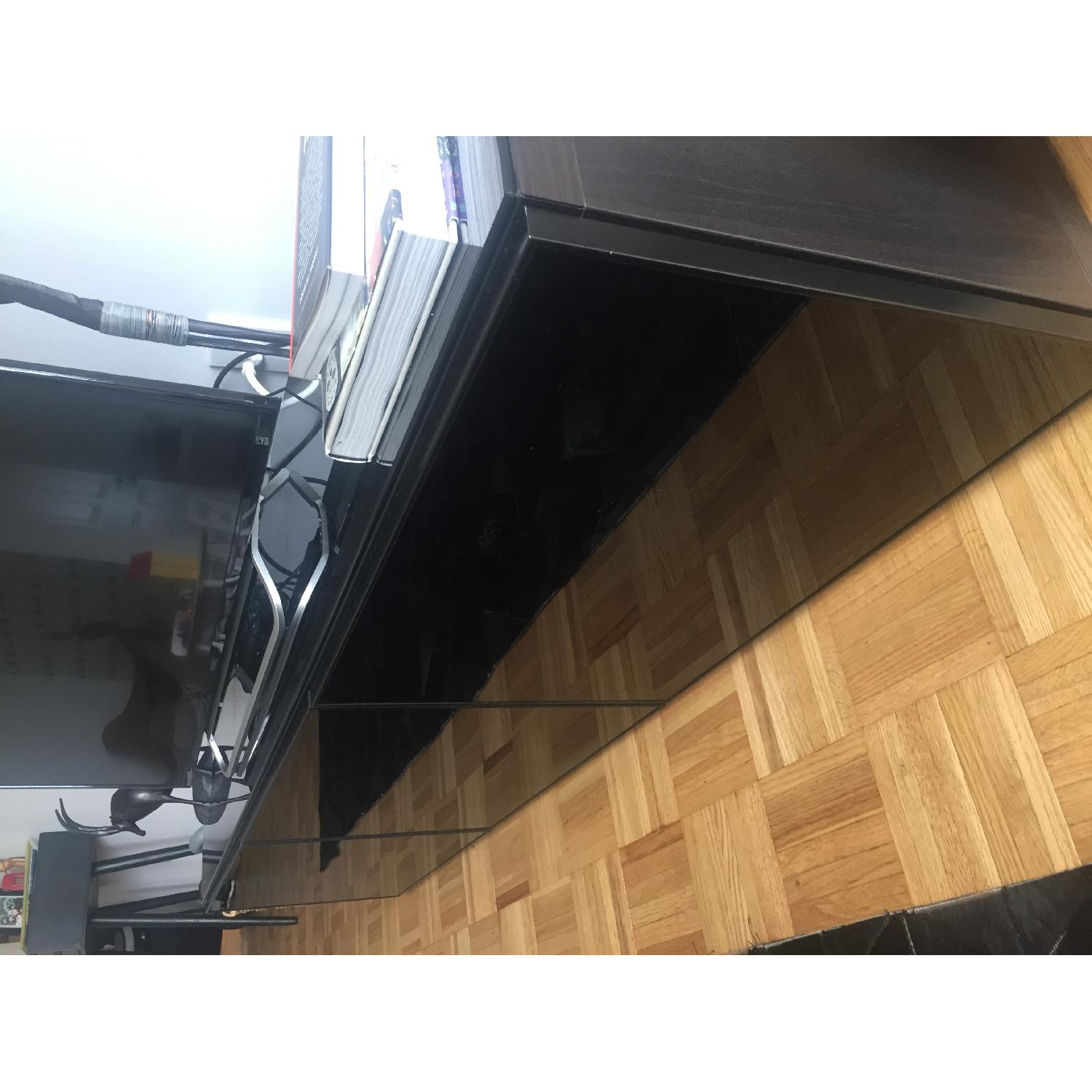 Ikea Besta TV Unit w/ Doors in High Gloss Black - image-2