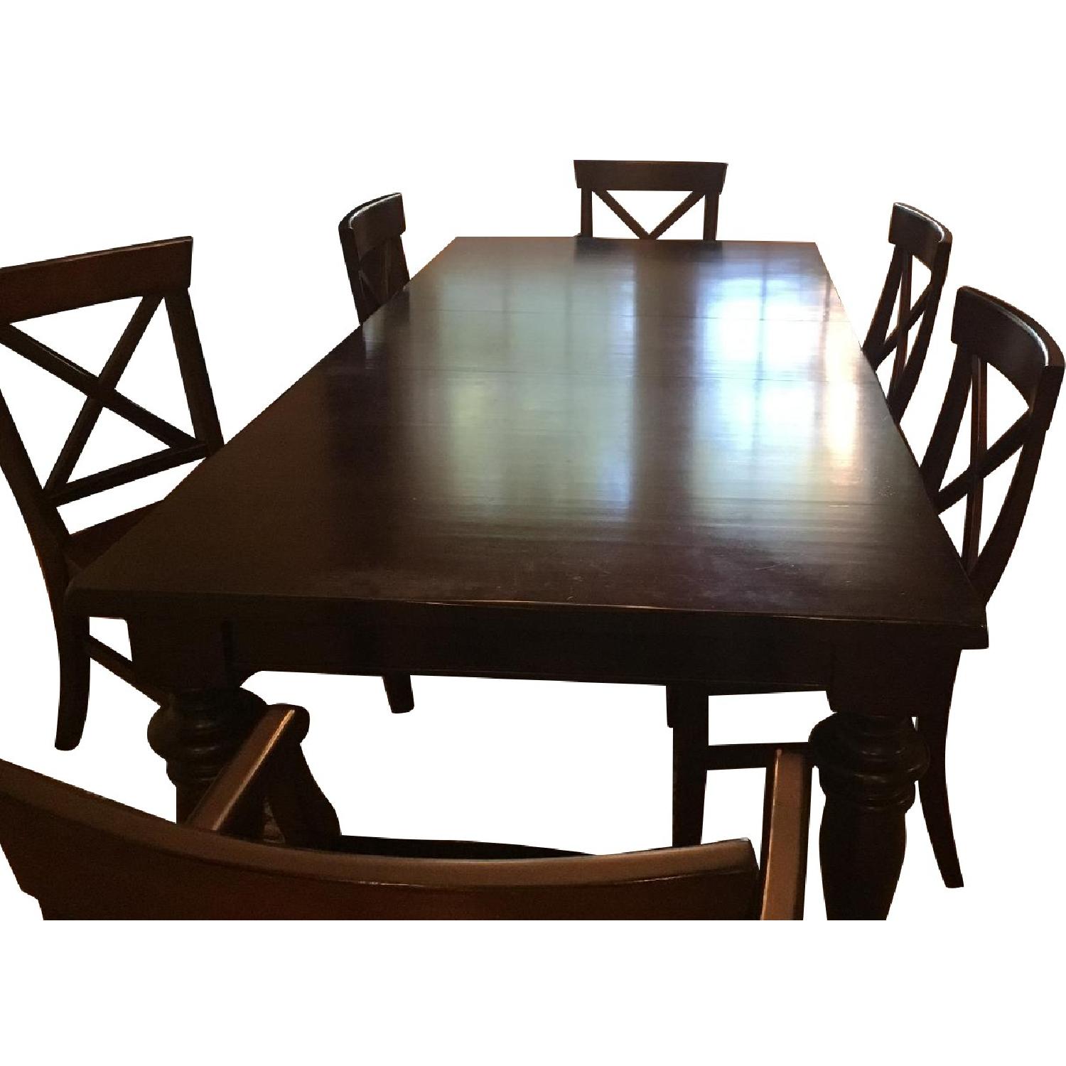 Pottery Barn Extending Dining Table w/ 6 Chairs - image-0