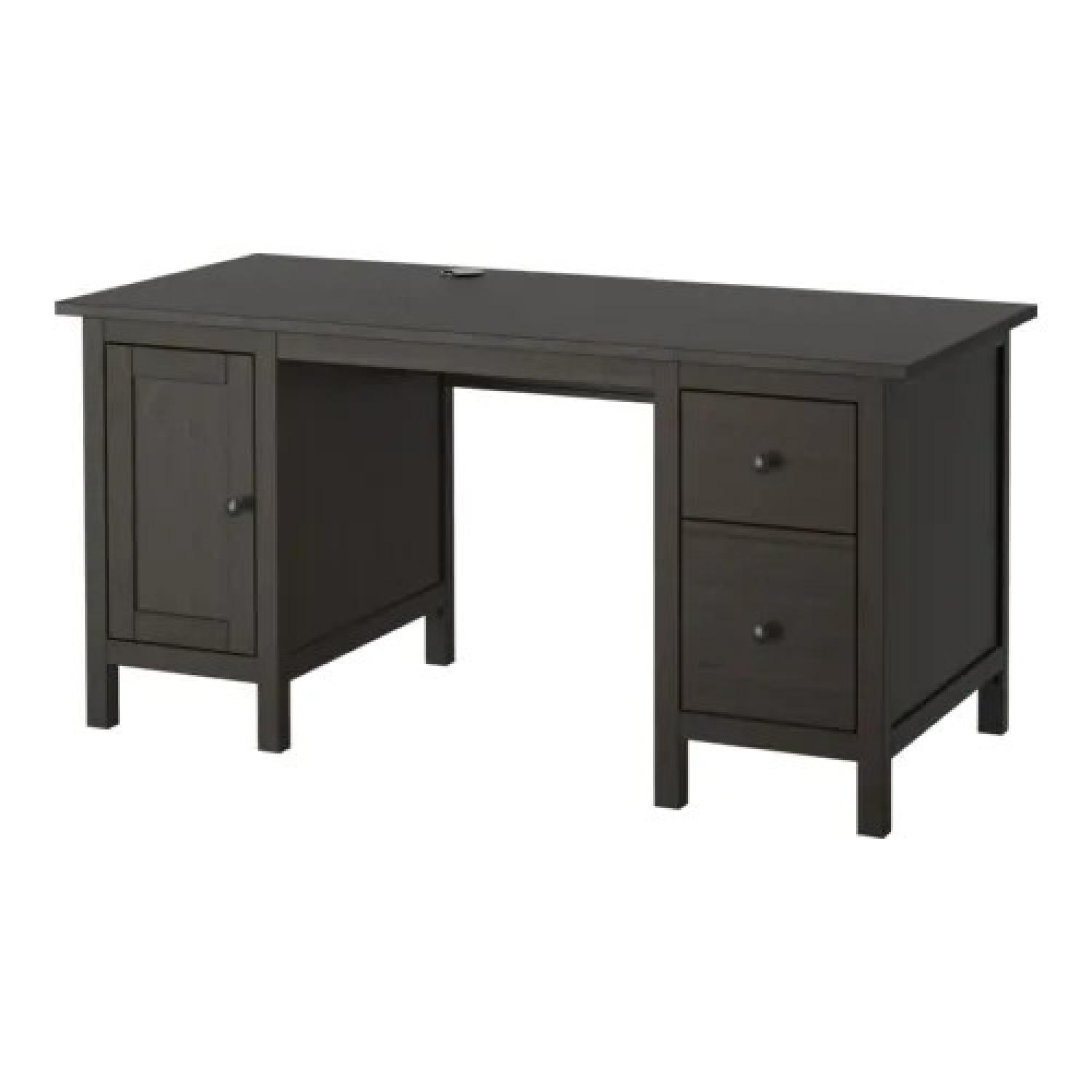 Ikea Hemnes Black-Brown Desk - AptDeco