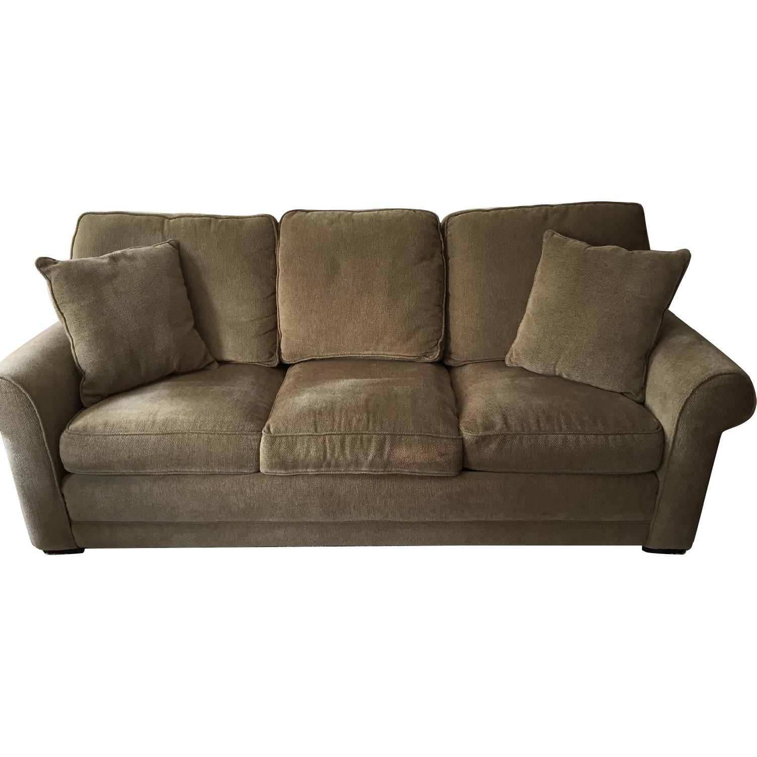 Raymour & Flanigan Olive Green Sleeper Sofa AptDeco