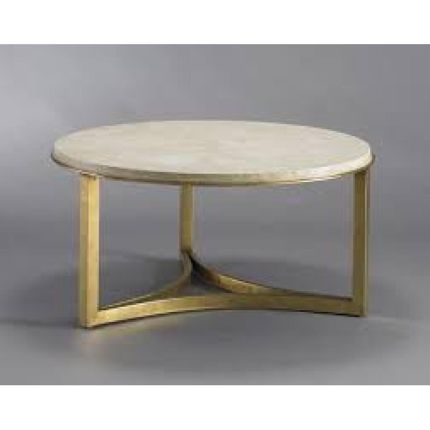 Dwell Studio Milo Travertine Coffee Table AptDeco
