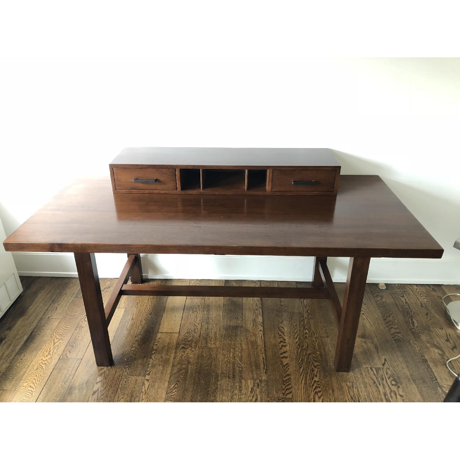 Solid Wood Desk w/ Removable Drawer Topper - image-1