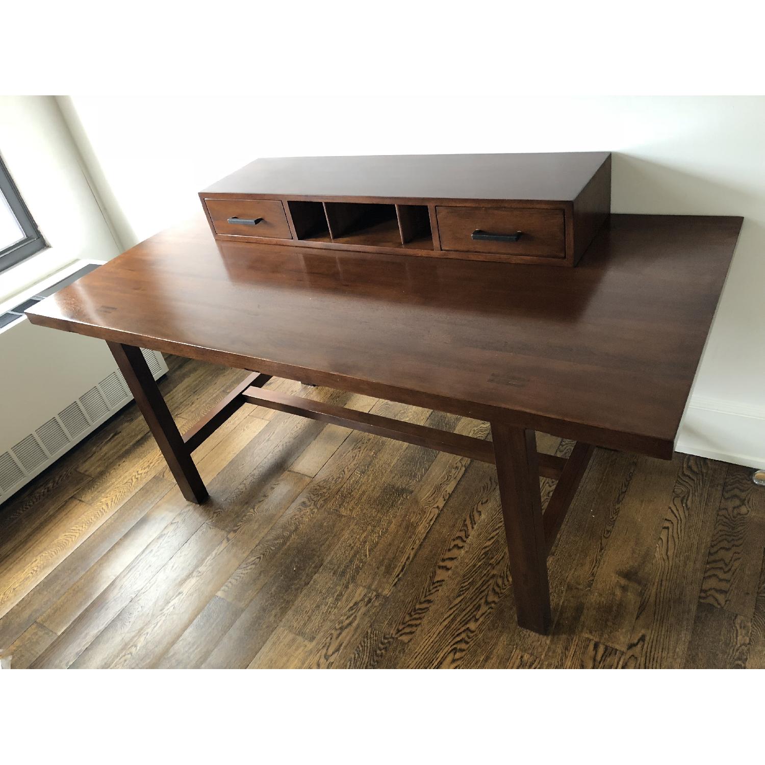 Solid Wood Desk w/ Removable Drawer Topper - image-2