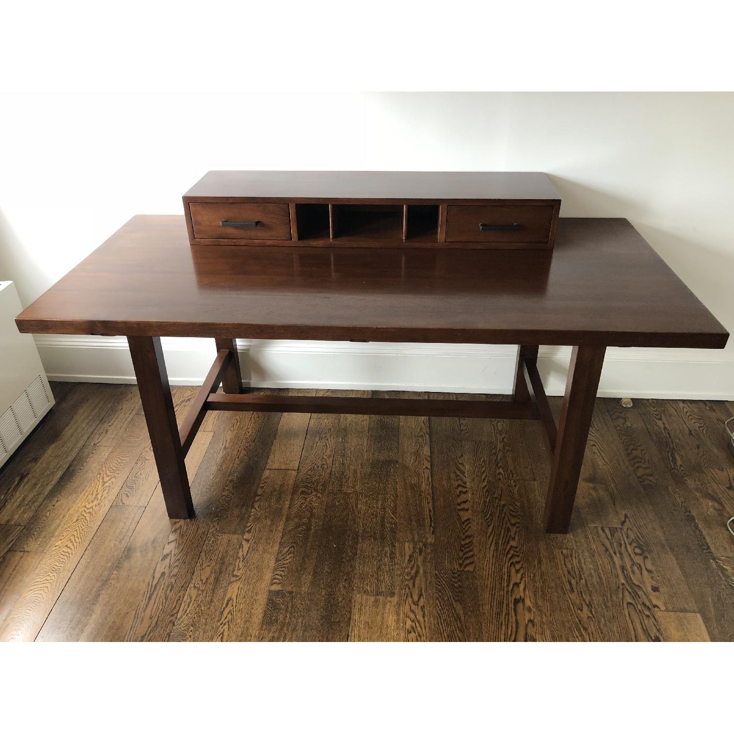 Solid Wood Desk w/ Removable Drawer Topper - image-6