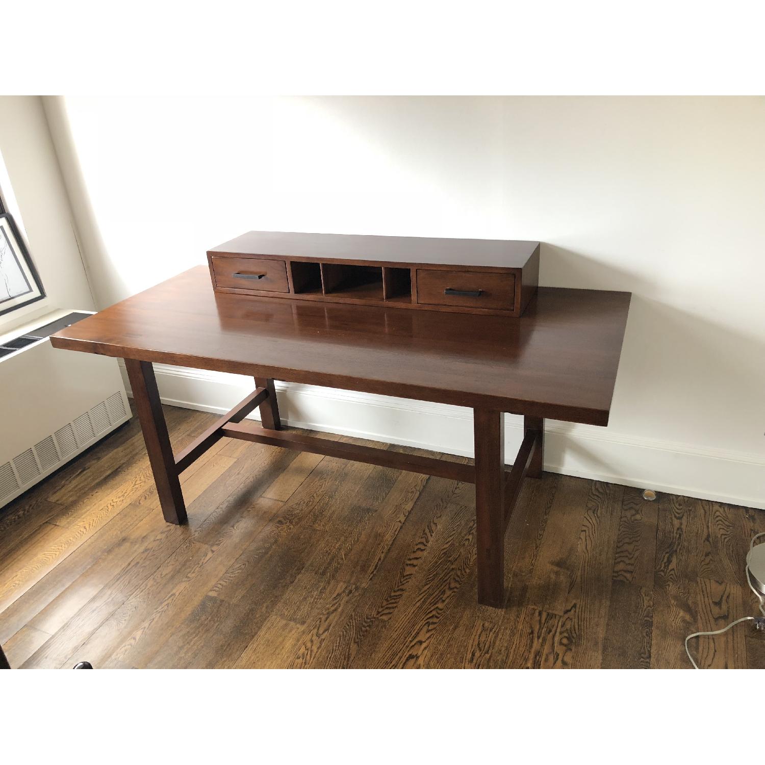 Solid Wood Desk w/ Removable Drawer Topper - image-7