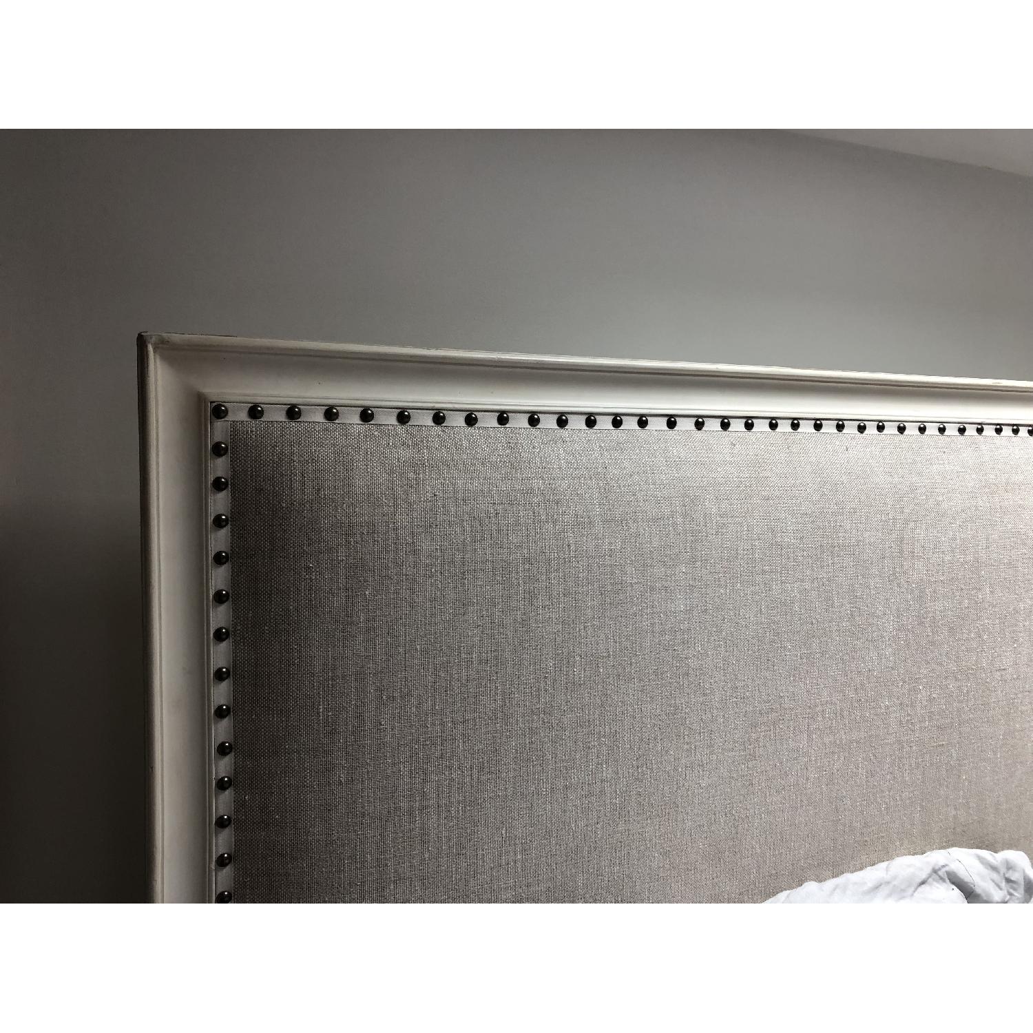 Restoration Hardware Antiqued White Queen Bed Frame - image-2