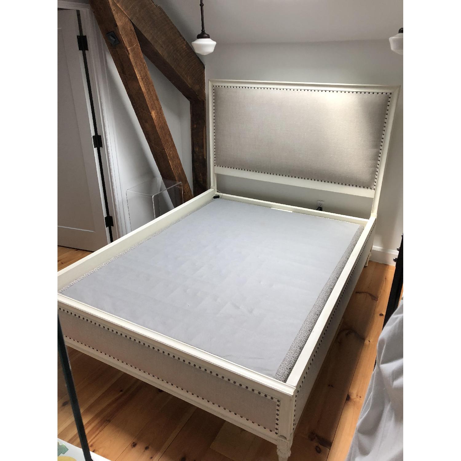 Restoration Hardware Antiqued White Queen Bed Frame - image-4
