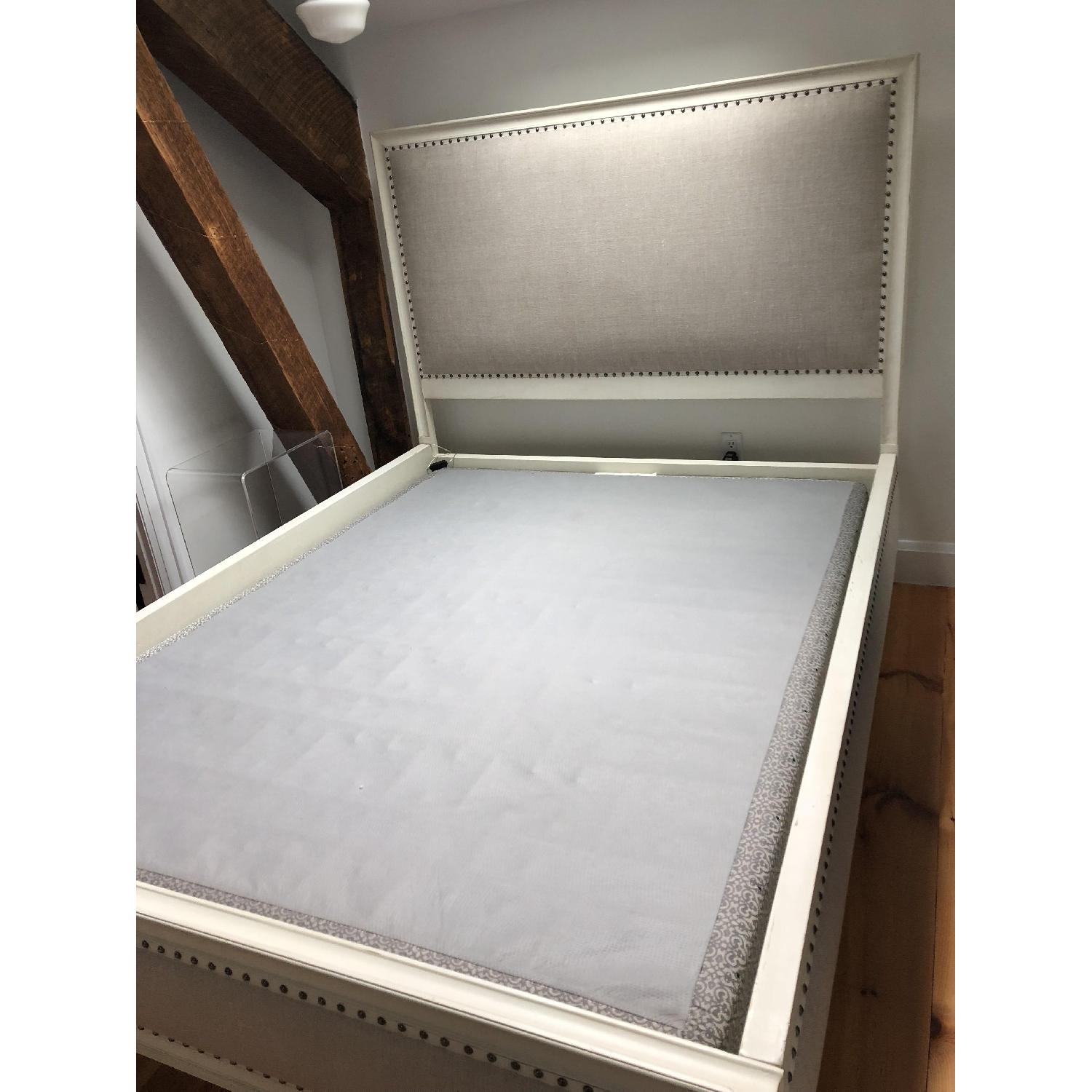 Restoration Hardware Antiqued White Queen Bed Frame - image-6