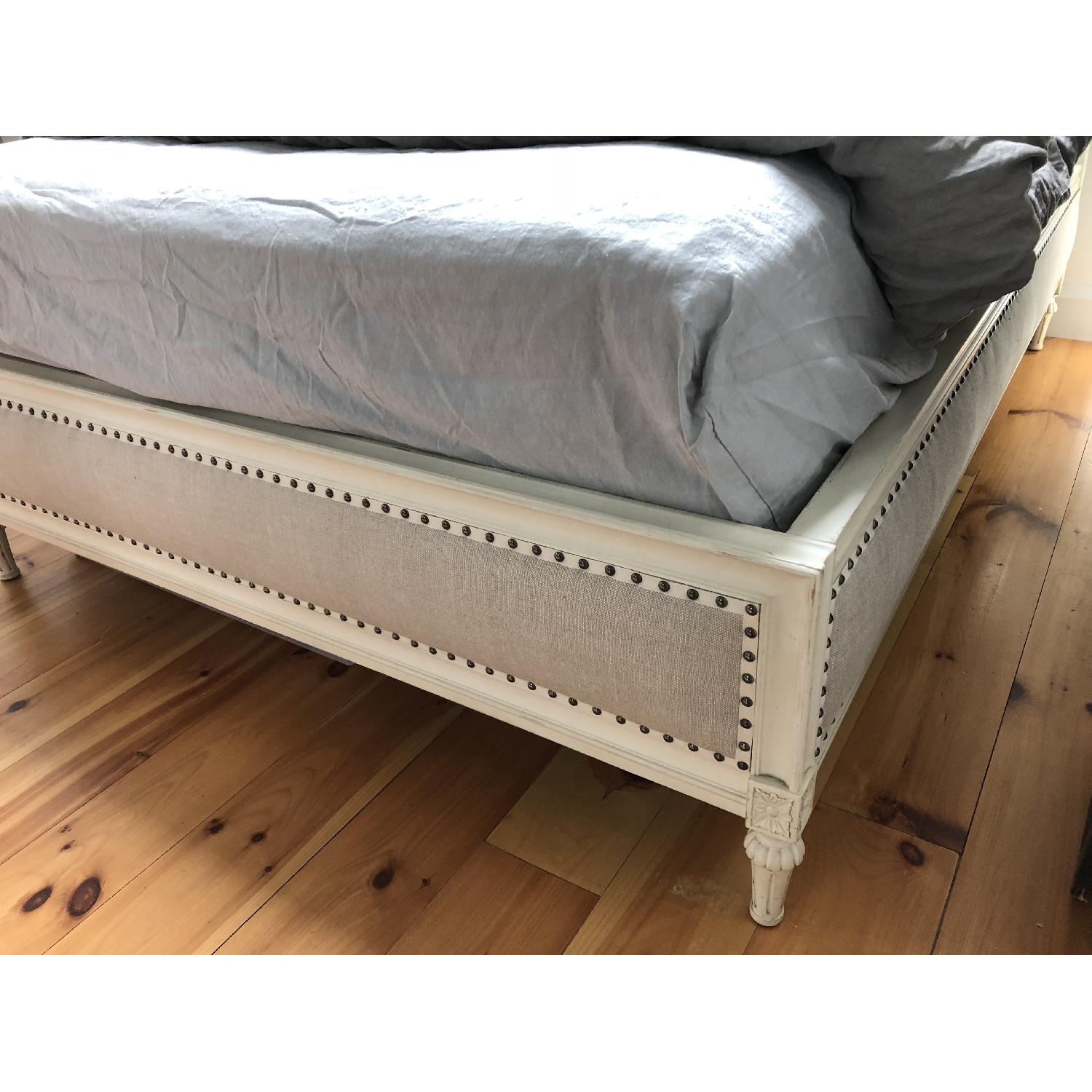Restoration Hardware Antiqued White Queen Bed Frame - image-8