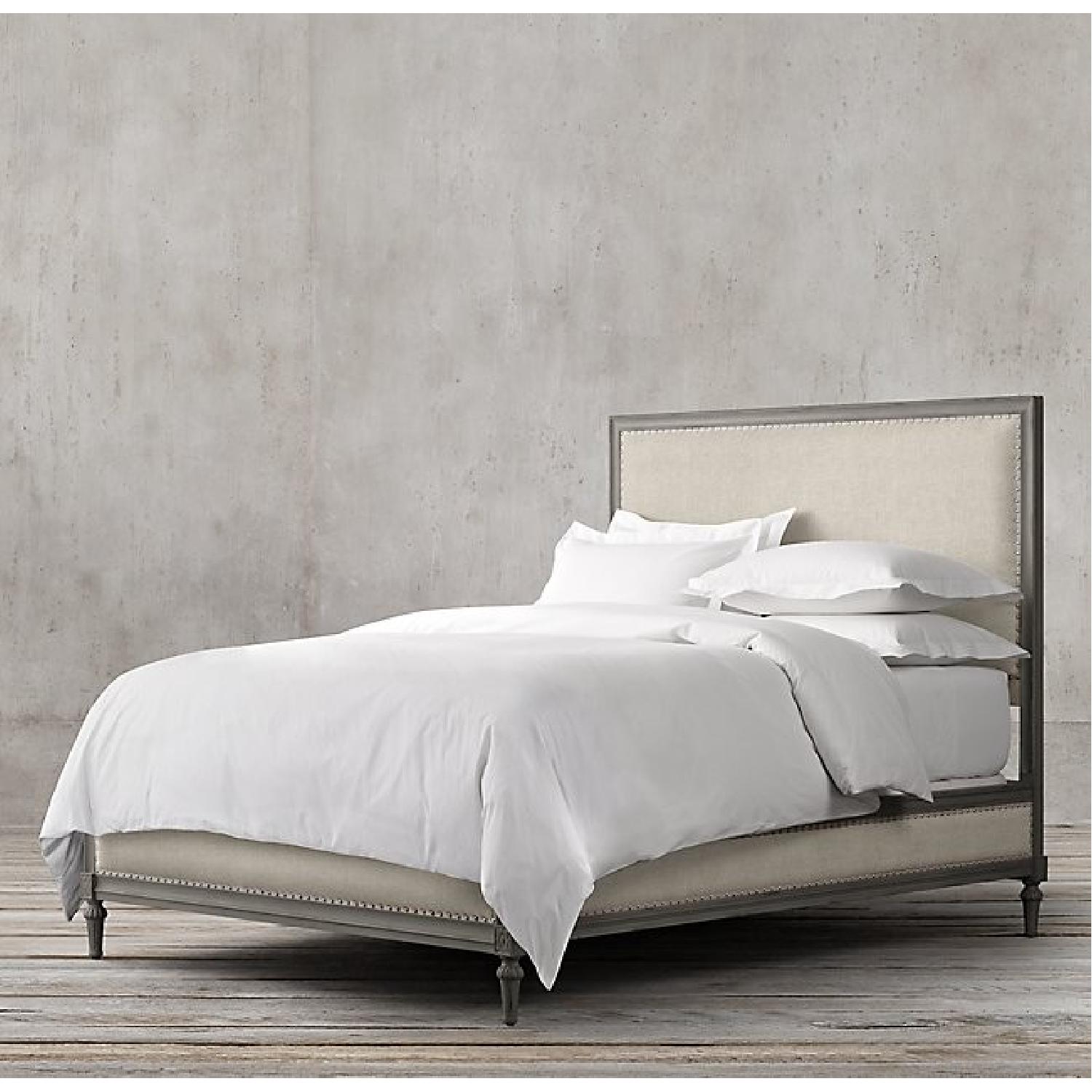Restoration Hardware Antiqued White Queen Bed Frame - image-11