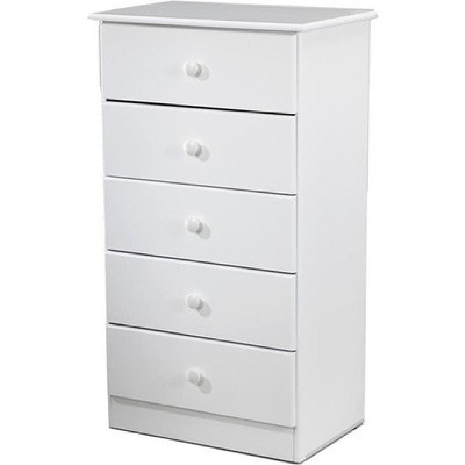 Lang Furniture Solid Wood 5-Drawer Dresser in White - image-0