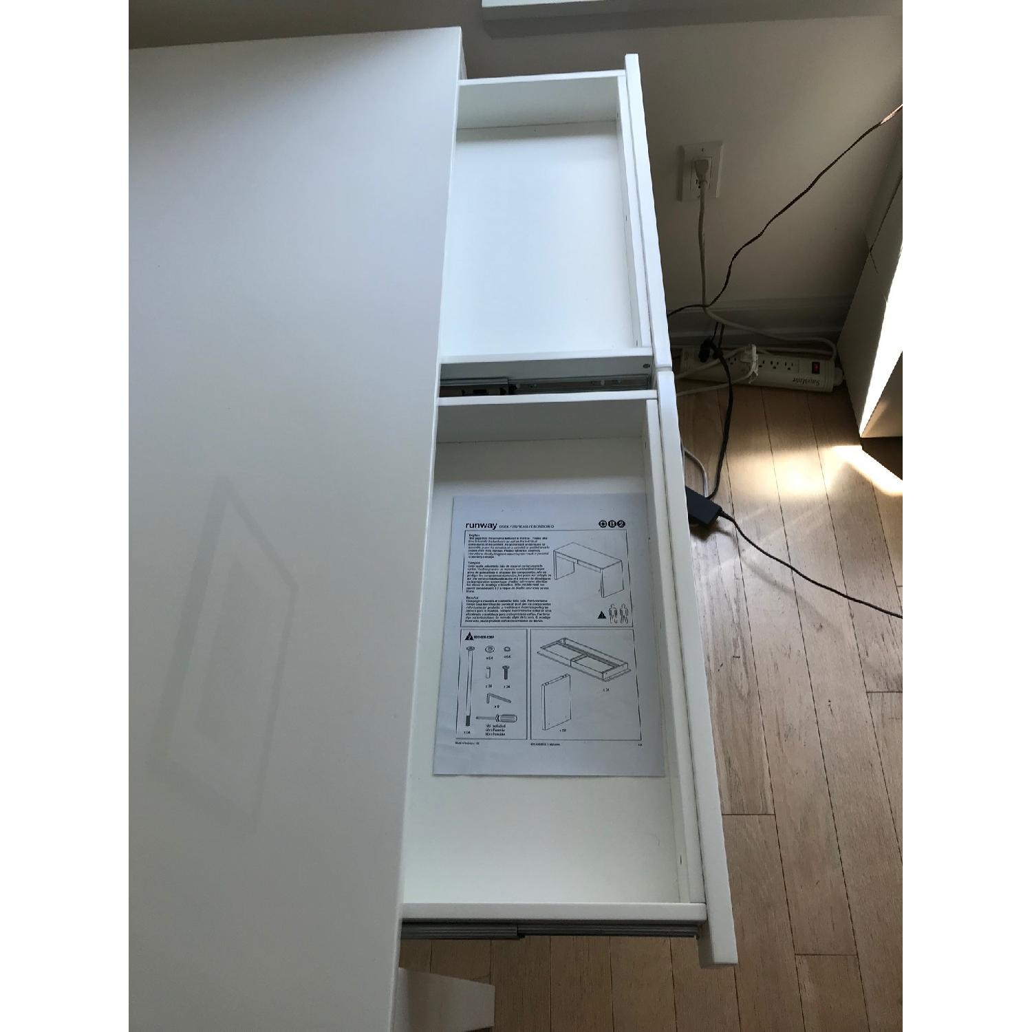 CB2 Runway White Lacquer Desk - image-4