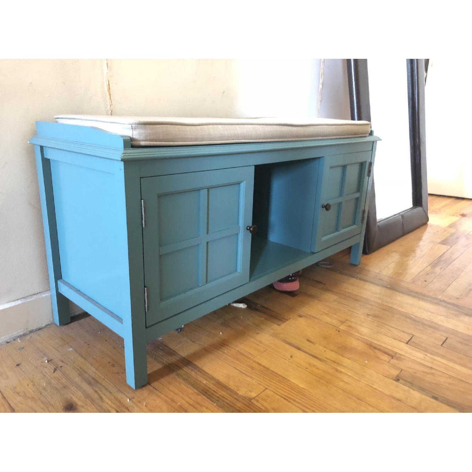 Target Threshold Windham Teal Entryway Bench w/ Storage - image-4
