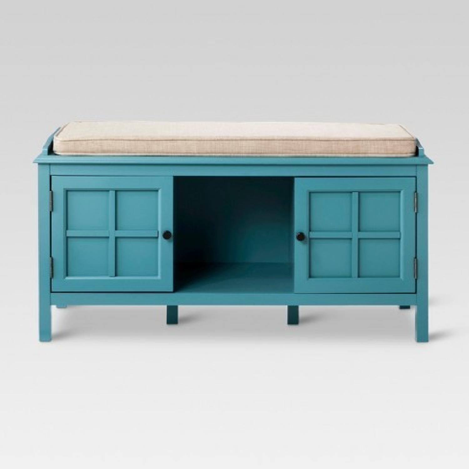 Target Threshold Windham Teal Entryway Bench w/ Storage - image-5