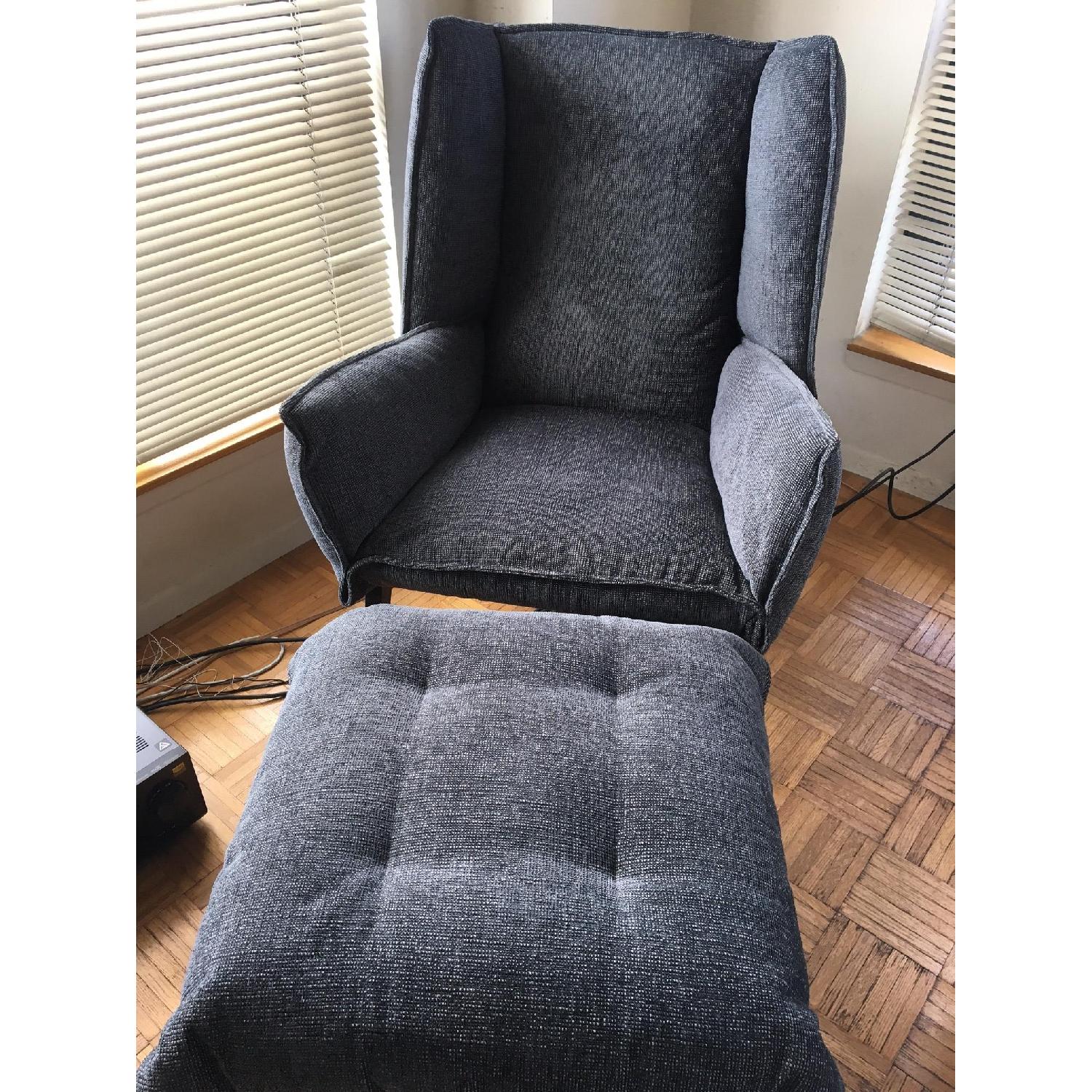 Ligne Roset TOA Armchair w/ Ottoman in Navy - image-1