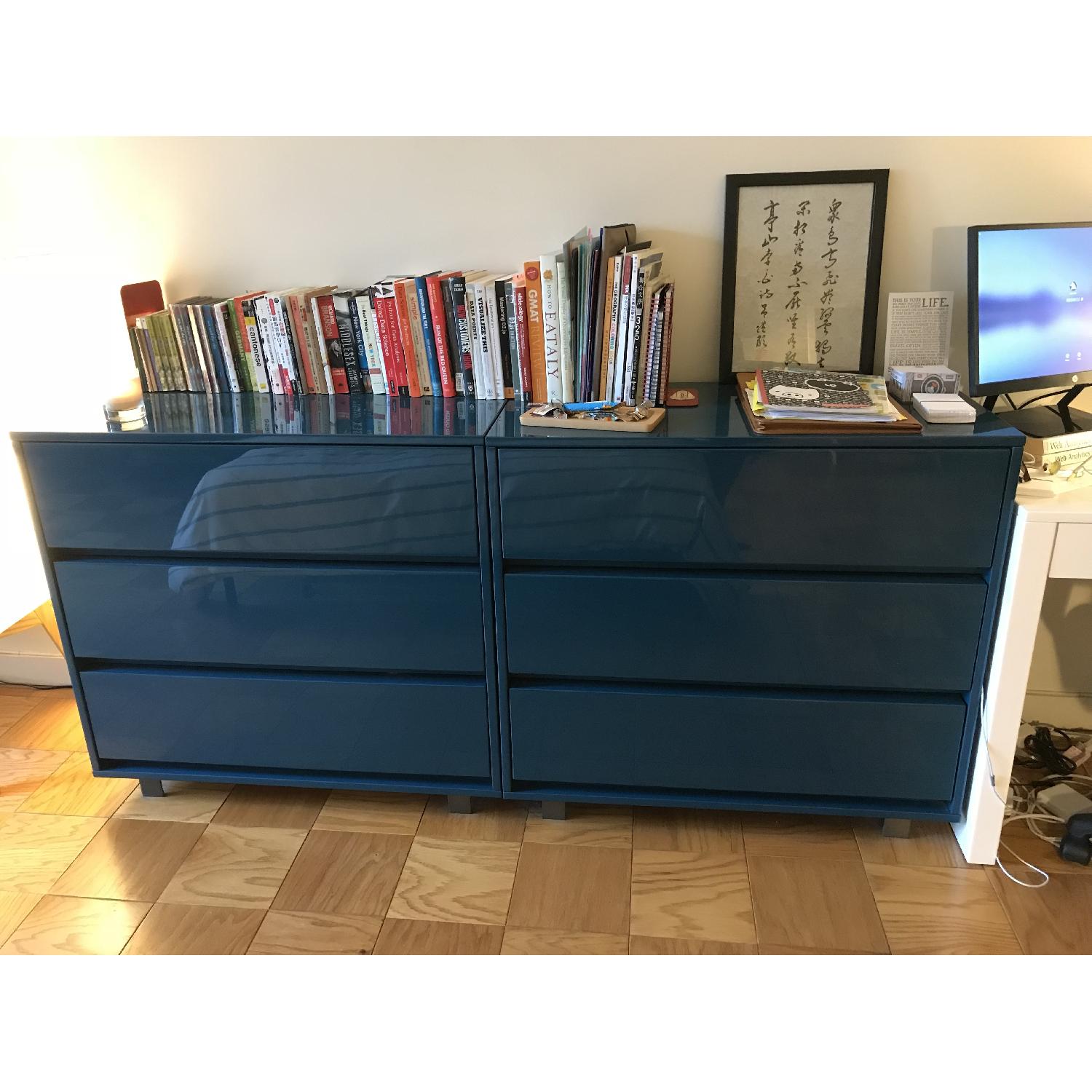 CB2 Shop 3 Drawer Blue Chests/Dressers - image-1
