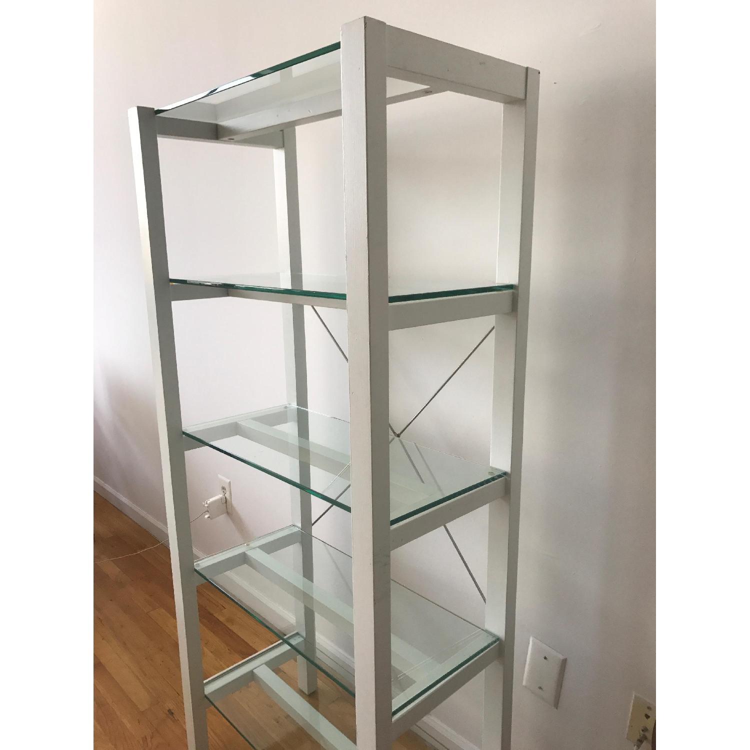 5 Glass Shelves White Bookshelf - image-2