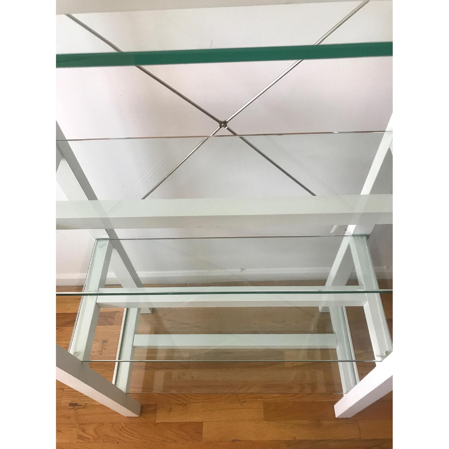 5 Glass Shelves White Bookshelf - image-3