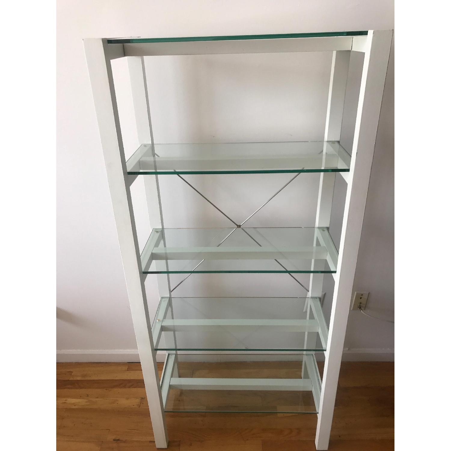 5 Glass Shelves White Bookshelf - image-4