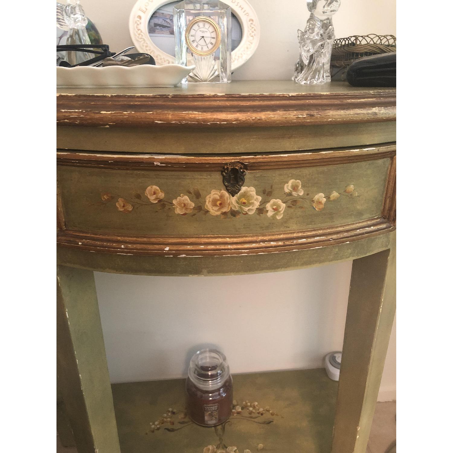 Shabby Chic Side Table w/ Floral Detail - image-1
