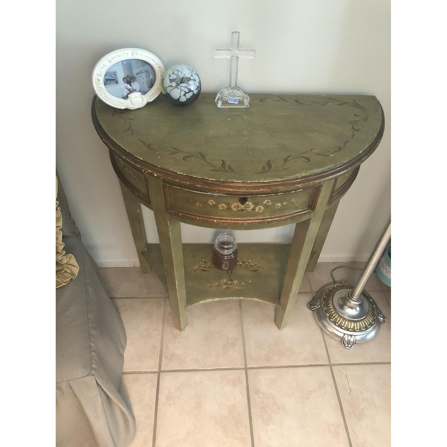 Shabby Chic Side Table w/ Floral Detail - image-3