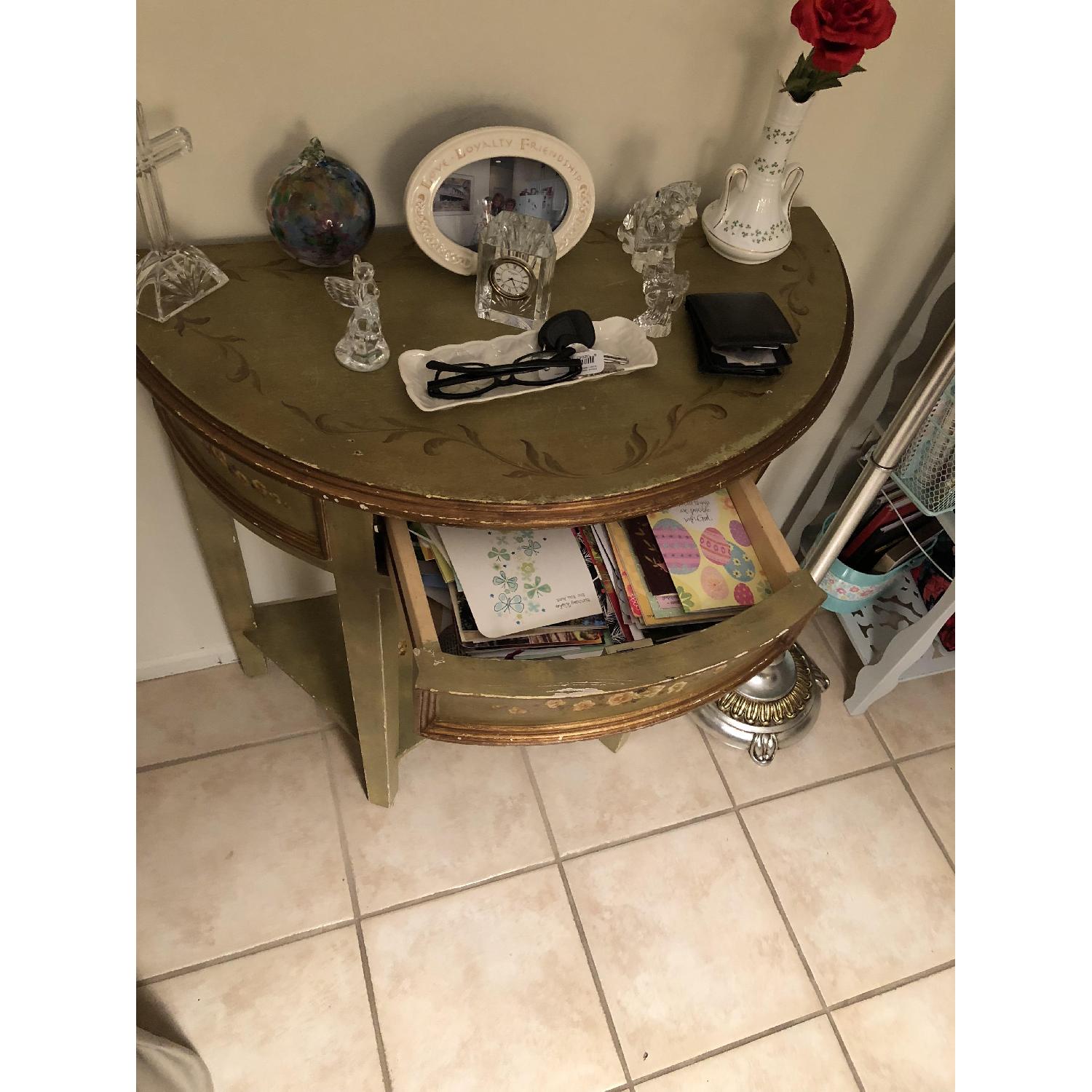 Shabby Chic Side Table w/ Floral Detail - image-4