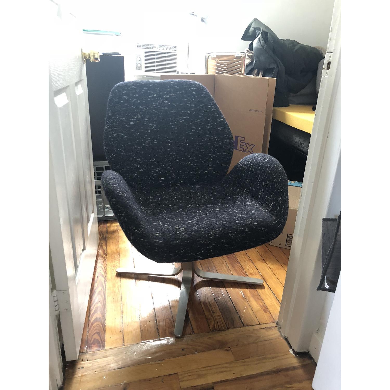 Dark Gray Swivel Accent Chair AptDeco