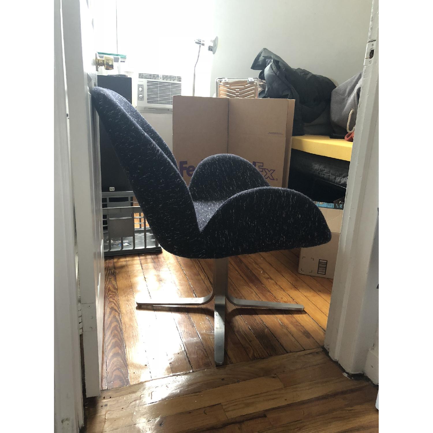 Dark Gray Swivel Accent Chair AptDeco