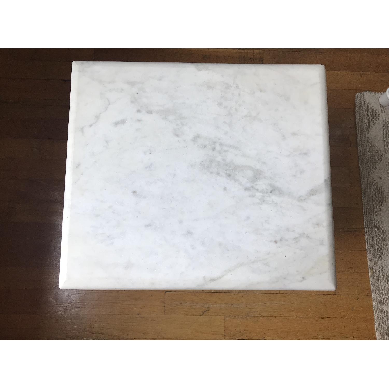 World Market Marble Side Table w/ Chrome Legs - image-2