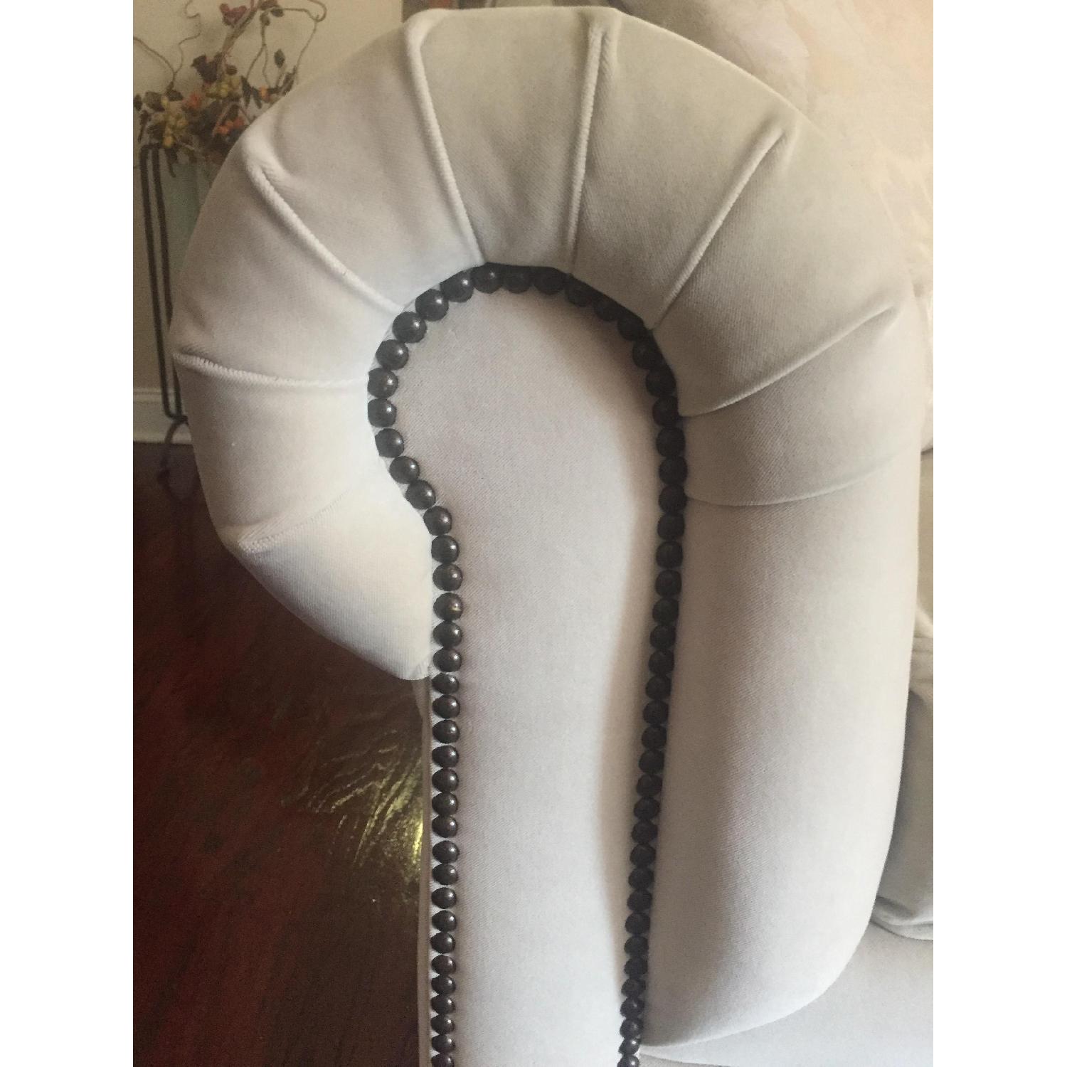 Ethan Allen Chadwick Beige Tufted Velvet Sofa - image-2