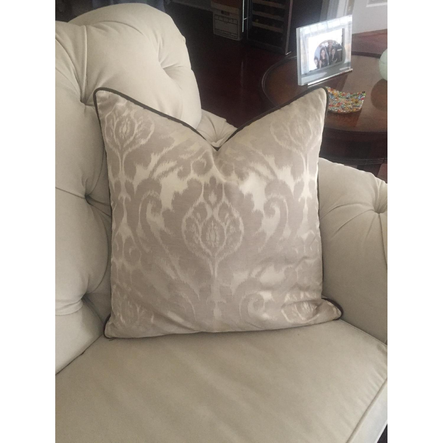 Ethan Allen Chadwick Beige Tufted Velvet Sofa - image-3