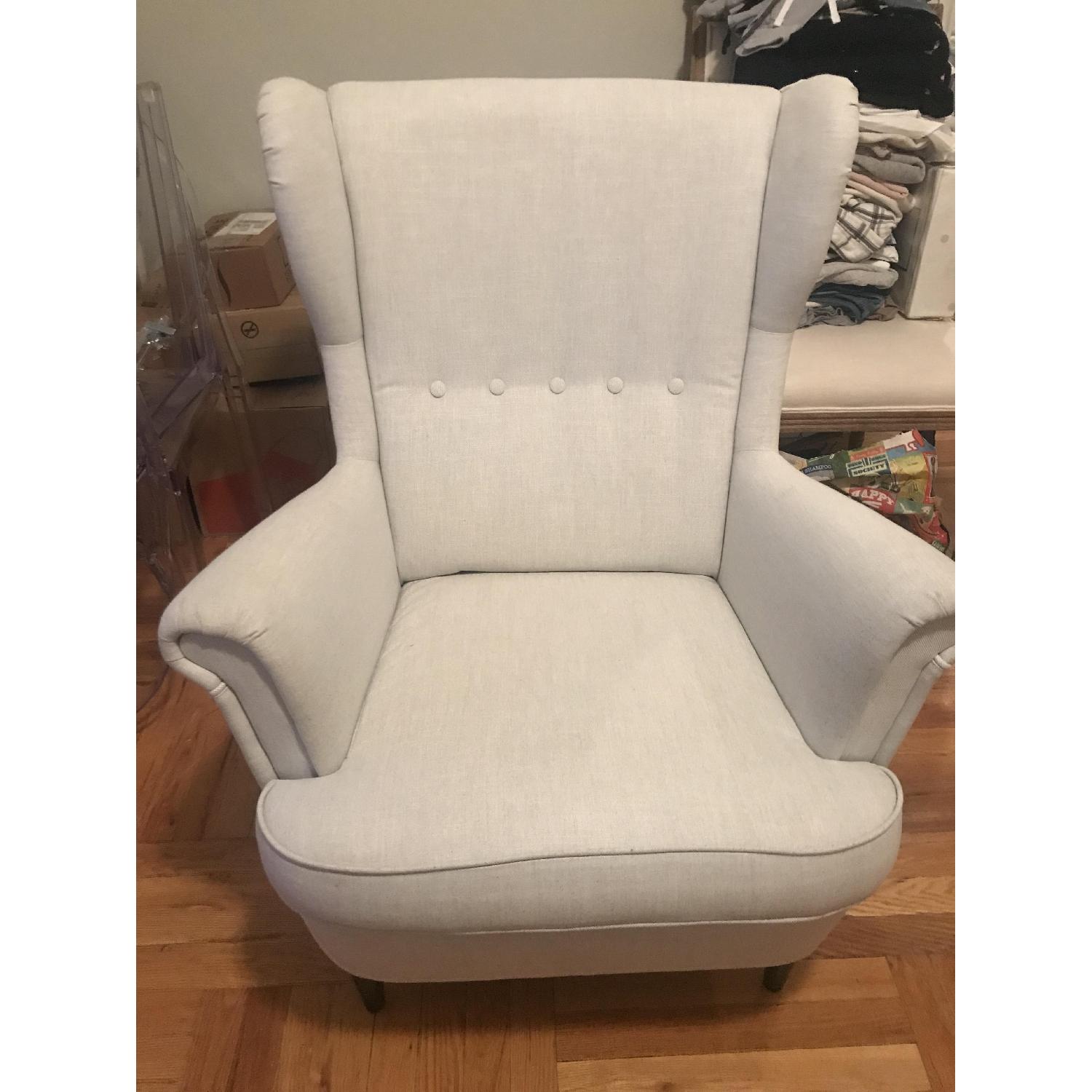 Ikea Light Grey Strandmon Wing Chair - image-6